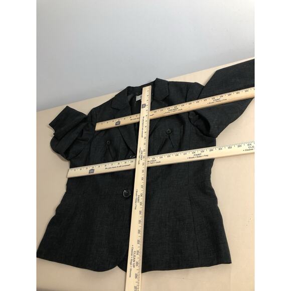 Le Suit Women Long Sleeve Lined Lapel Collar Notch Blazer Gray 14 Office Siren - Picture 7 of 8